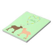 Deer Couple und Daisy Heart Custom Notizblock (Rotiert)