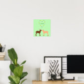 Deer Couple und Daisy Heart Custom Poster (Heimbüro)