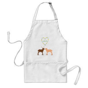 Deer Couple und Daisy Heart Custom Schürze