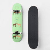 Deer Couple und Daisy Heart Custom Skateboard (Vorderseite)