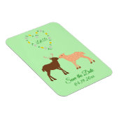 Deer Couple und Daisy Heart Save the Date kundensp Magnet (Rechte Seite)