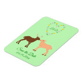 Deer Couple und Daisy Heart Save the Date kundensp Magnet (Linke Seite)