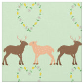 Deer Couple und Daisy Heart Stoff (Nahaufnahme)
