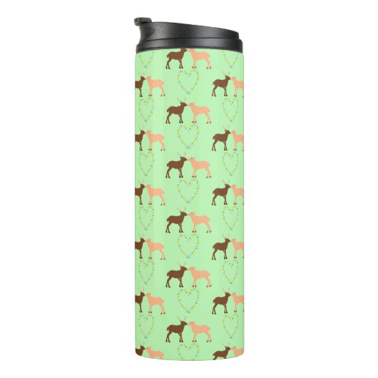 Deer Couple und Daisy Heart Thermosbecher (Nach rechts gedreht)