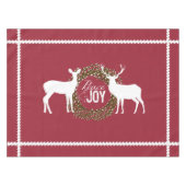 Deer Cranberry Red Peace Joy Wreath Tablecloth Tischdecke (Vorderseite (Horizontal))