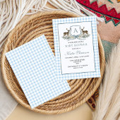 Deer Crest Monogram Hirschjagd-Baby Shower Einladung
