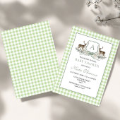 Deer Crest Monogram Hirschjagd-Baby Shower  Einladung