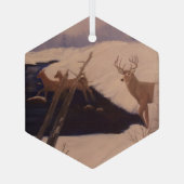 Deer Crossing Glass Hexagonornament Ornament Aus Glas (Rückseite)