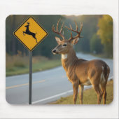 Deer Crossing Sign Mousepad (Vorne)