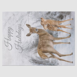 Deer Doe Fawn Watercolor Seidenpapier