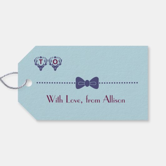 Deer Dreams Holiday Geschenkanhänger (Rückseite Horizontal)