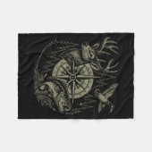 Deer Duck Fishing Hunting Solves Most Of My Proble Fleecedecke (Vorderseite (Horizontal))