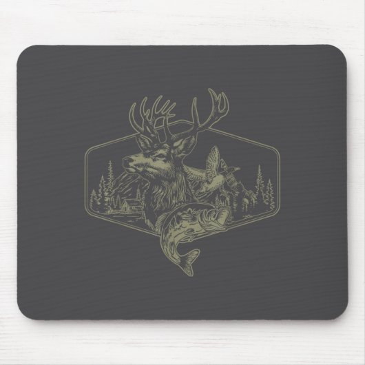 Deer Duck Fishing Hunting Solves Most Of My Proble Mousepad (Vorne)