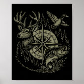 Deer Duck Fishing Hunting Solves Most Of My Proble Poster (Vorne)