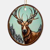 Deer Elegance: Ein stilvolles Weihnachtsgeschenk Keramik Ornament (Links)