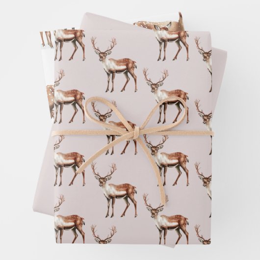 Deer Elk Christmas Geschenkpapier Set (Beispiel)
