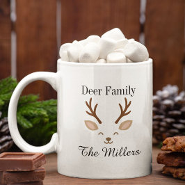 Deer Family Minimalist Reindeer Christmas Kaffeetasse