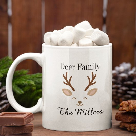 Deer Family Minimalist Reindeer Christmas Kaffeetasse