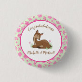 Deer Fawn Baby Shower Button (Vorderseite)