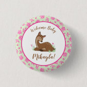 Deer Fawn Baby Shower Button (Vorderseite)