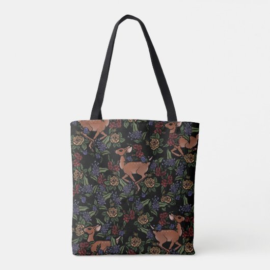 Deer Fawn Floral Pattern Tasche (Rückseite)