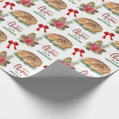 Deer Fawn Poinsettia Bird Weihnachtsfest Geschenkpapier (Ecke)