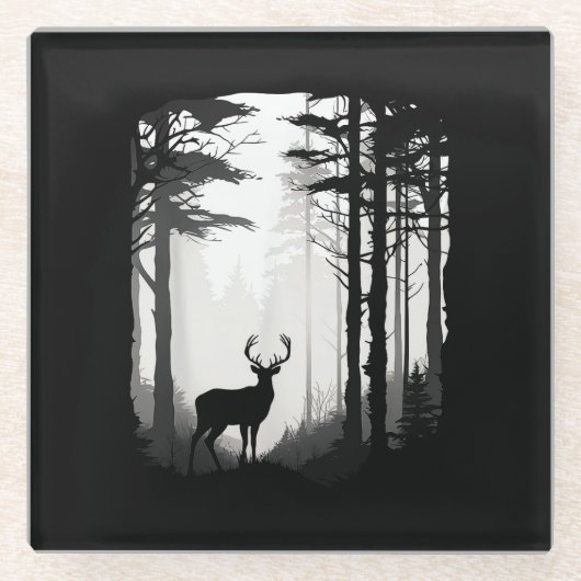 Deer Forest Wildlife Glasuntersetzer (Vorderseite)