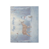 Deer & Funny Snowman Weihnachten Notizblock (Rotiert)