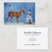 Deer & Funny Snowman Weihnachten Visitenkarte (Vorne/Hinten)