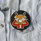 deer girl with santa clothes button (Beispiel)