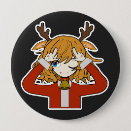 deer girl with santa clothes button
