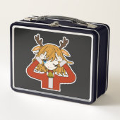 deer girl with santa clothes metall brotdose (Vorderseite)
