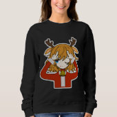 deer girl with santa clothes sweatshirt (Vorderseite)