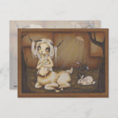 Deer Girl Zombie gothische Fantasie Postkarte (Vorne/Hinten)