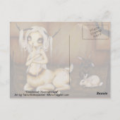 Deer Girl Zombie gothische Fantasie Postkarte (Rückseite)