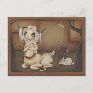 Deer Girl Zombie gothische Fantasie Postkarte