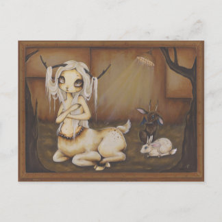 Deer Girl Zombie gothische Fantasie Postkarte