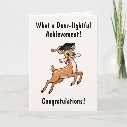 Deer Graduation Card Karte (Vorderseite)