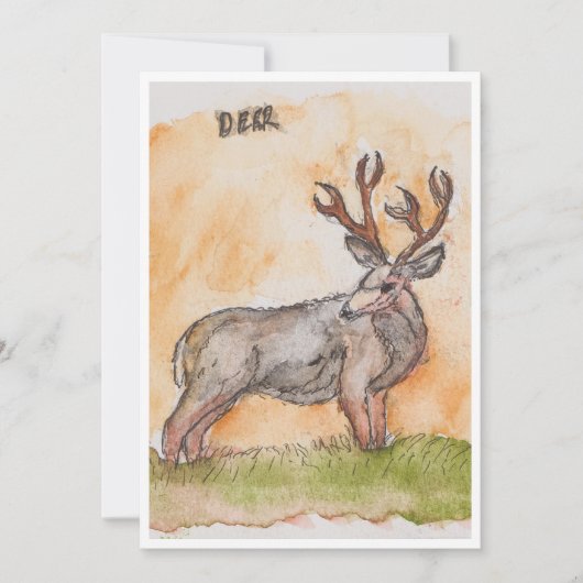Deer Greeting Card Feiertagskarte (Vorderseite)
