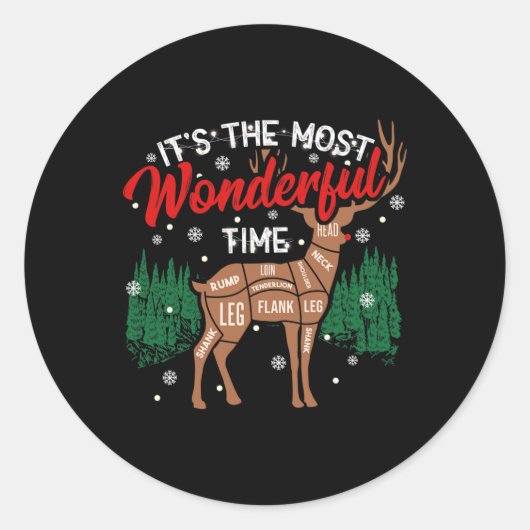 Deer Grillen Funny Grilling Grillen Pitmaster Chri Runder Aufkleber (Vorderseite)