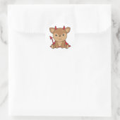 Deer Halloween Niedlich Devil Hexenkostüm Classic  Runder Aufkleber (Tasche)