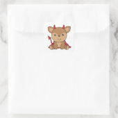 Deer Halloween Niedlich Devil Hexenkostüm Square S Quadratischer Aufkleber (Tasche)