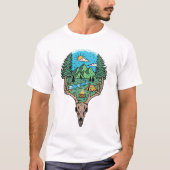 Deer Head Outdoor Camping Adventure Wilderness T-Shirt (Vorderseite)