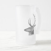 Deer Head Silhouette Mattglas Bierglas (VorderseiteRechts)