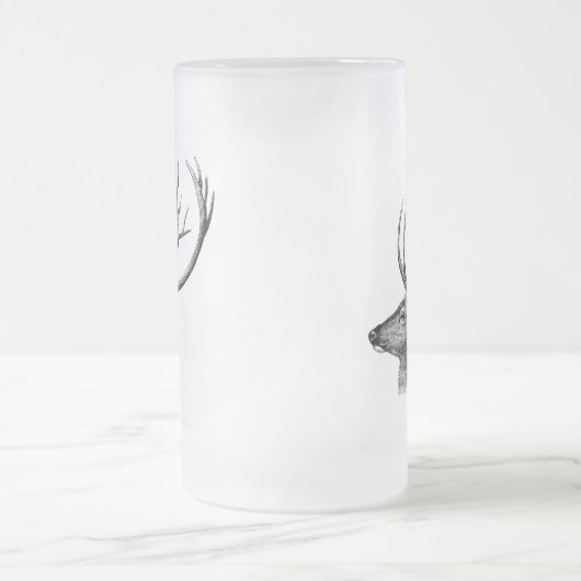 Deer Head Silhouette Mattglas Bierglas (Mittel)