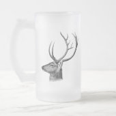 Deer Head Silhouette Mattglas Bierglas (Links)