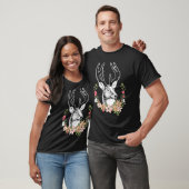 Deer Head With Antlers And Flowers Deer Costume T-Shirt (Unisex)