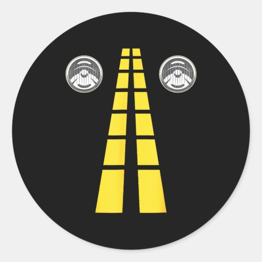 Deer Headlights With Road Markings Couples Costume Runder Aufkleber (Vorderseite)