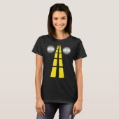 Deer Headlights With Road Markings Couples Costume T-Shirt (Vorne ganz)