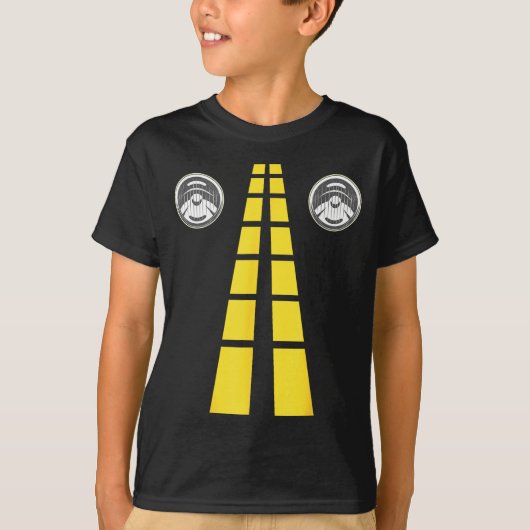 Deer Headlights With Road Markings Couples Costume T-Shirt (Vorderseite)